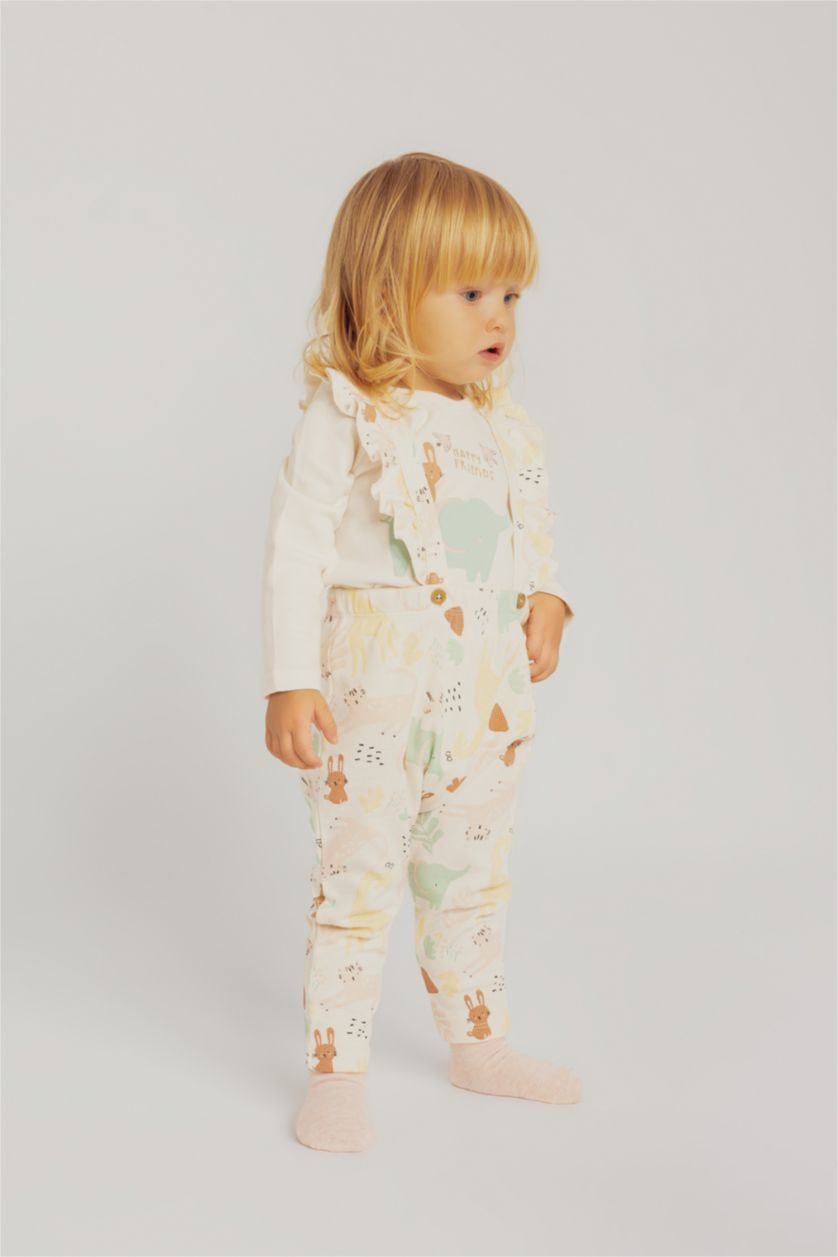 BÉBÉ FILLE Écru Ensemble T-Shirt Imprimé à Manches Longues Pour Bébé Fille - 2 Pièces