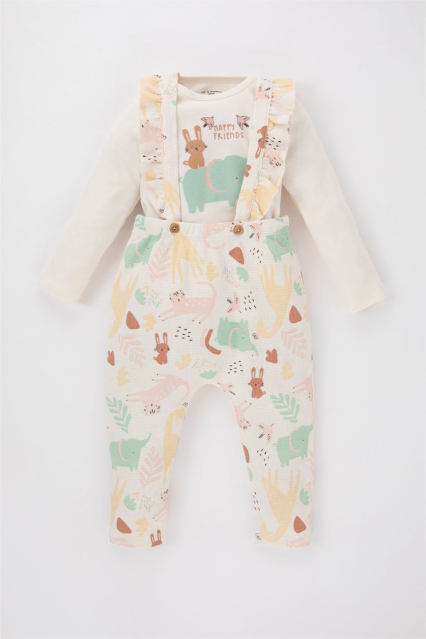 BÉBÉ FILLE Écru Ensemble T-Shirt Imprimé à Manches Longues Pour Bébé Fille - 2 Pièces