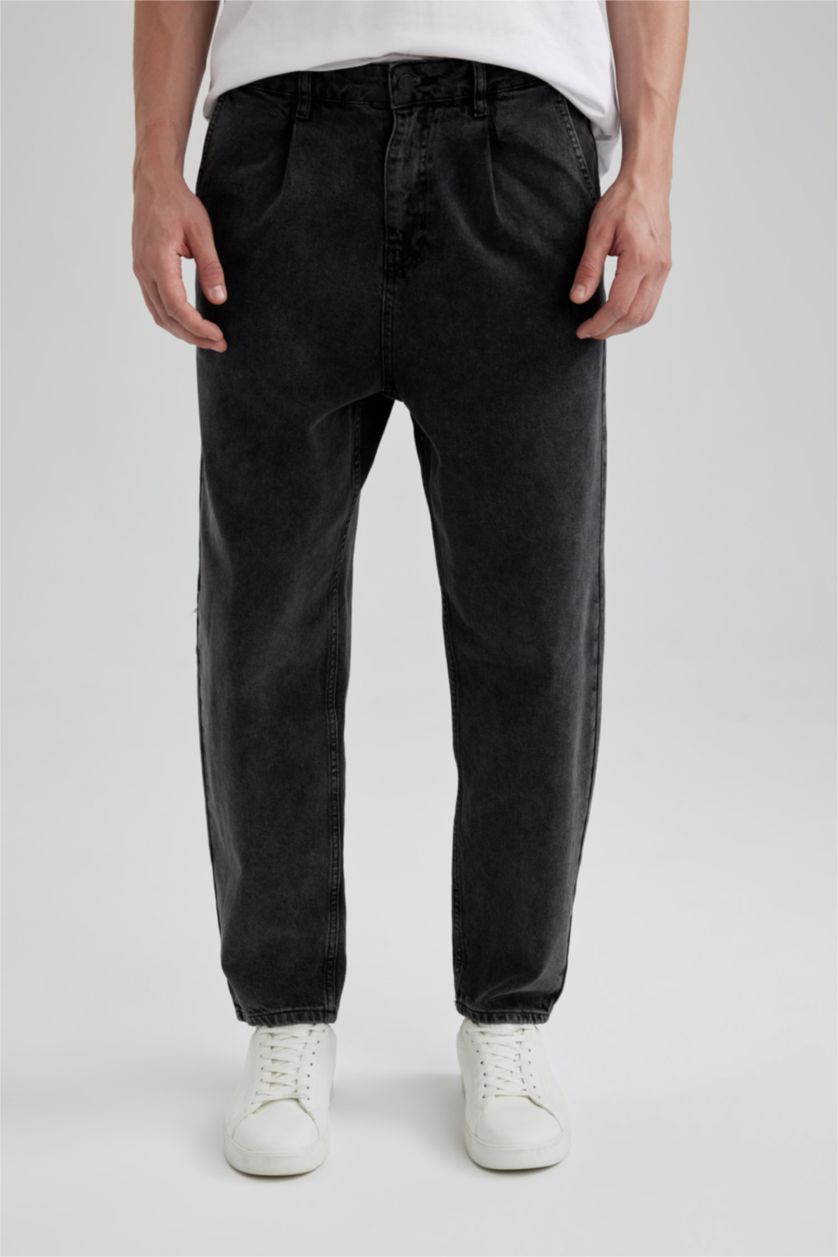 HOMME Anthracite Pantalon Jean Coupe Ballon
