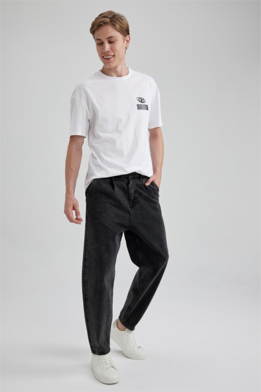 HOMME Anthracite Pantalon Jean Coupe Ballon