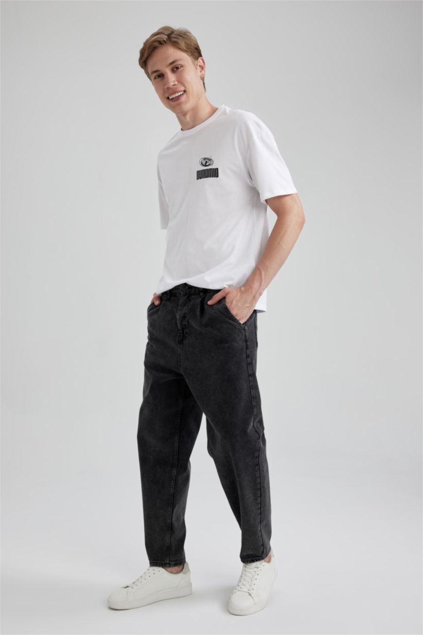 HOMME Anthracite Pantalon Jean Coupe Ballon