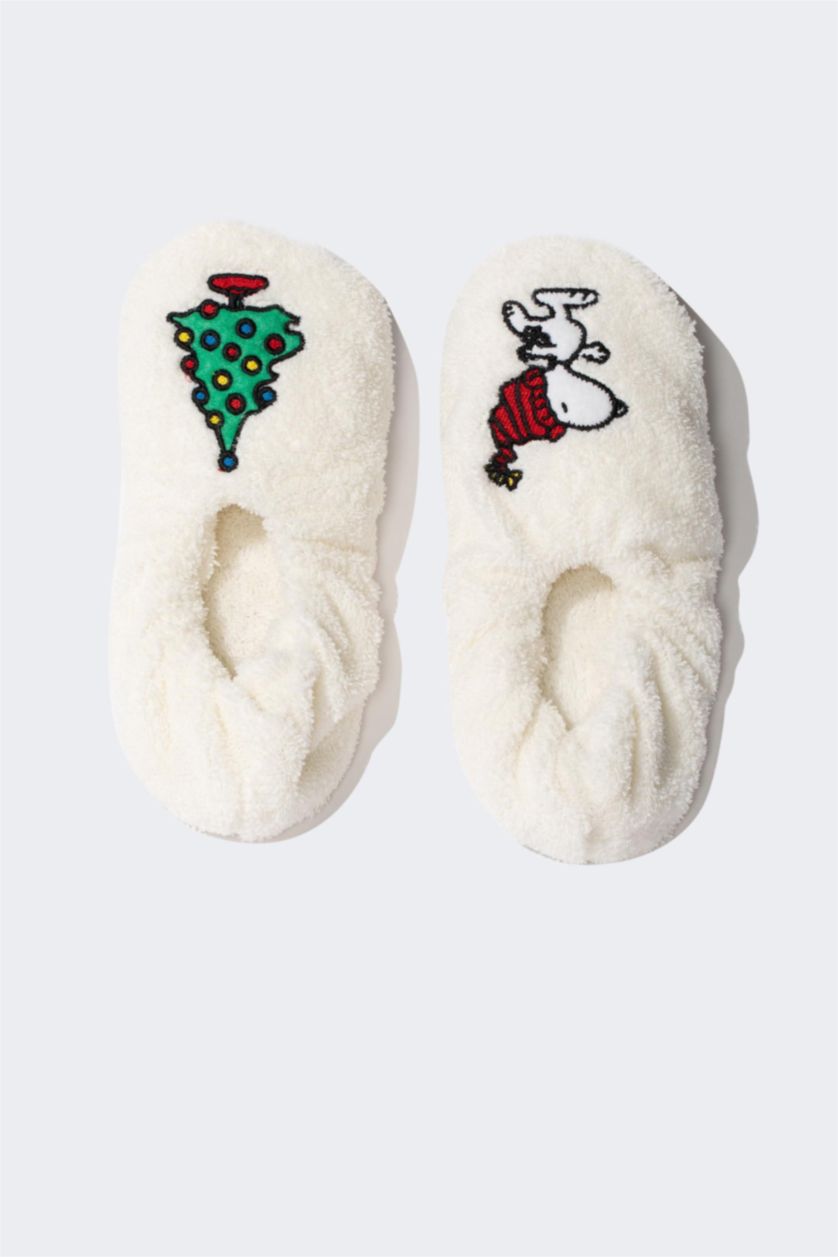 نساء بيج شبشب منزلي نسائي بكعب مسطح من سنوبي