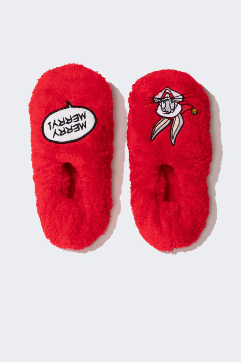 Woman Red Woman Looney Tunes Licensed Flat Sole Home Slipper