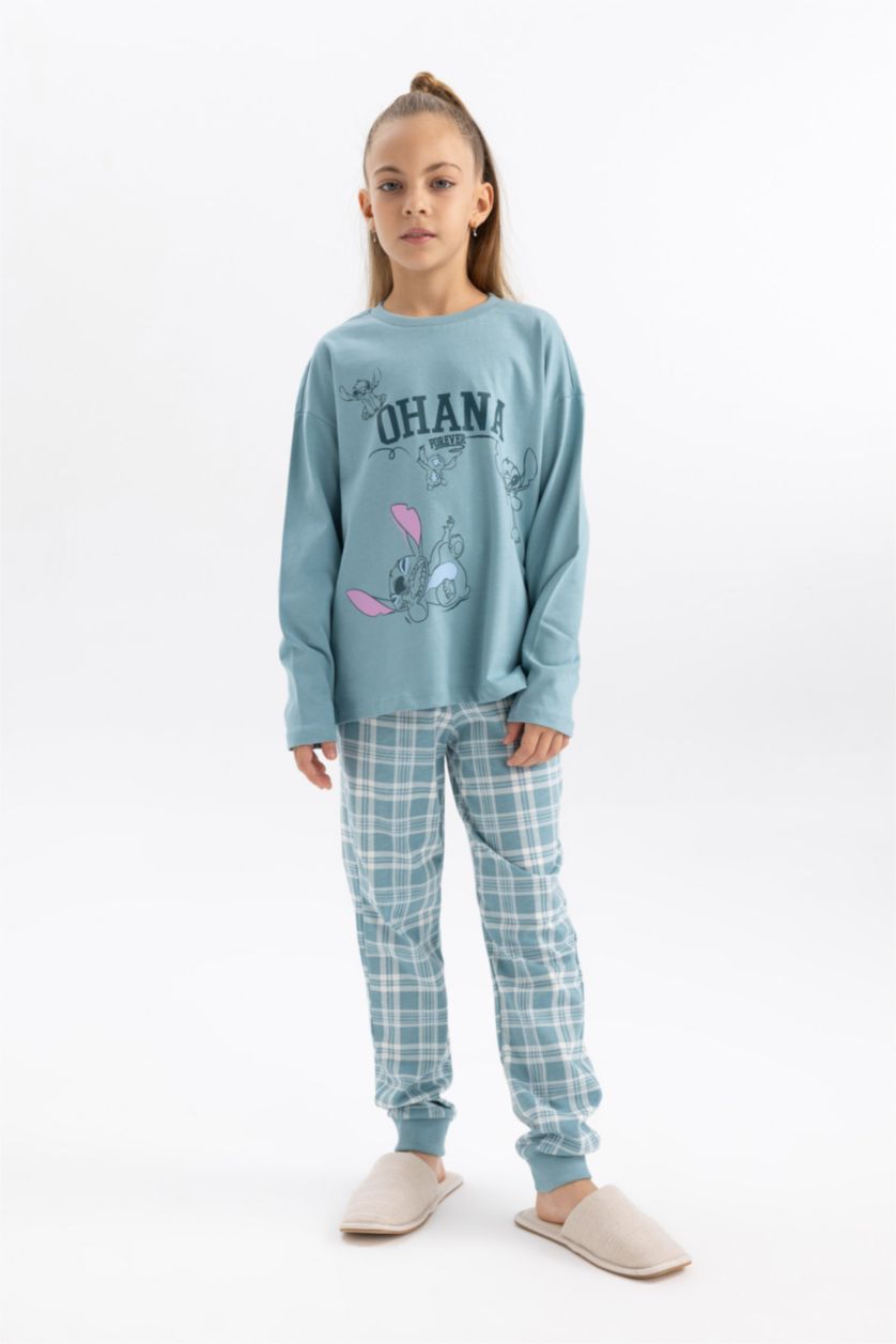 GIRLS & TEENS Aqua Girl Disney Lilo & Stitch Cotton Pajama Set