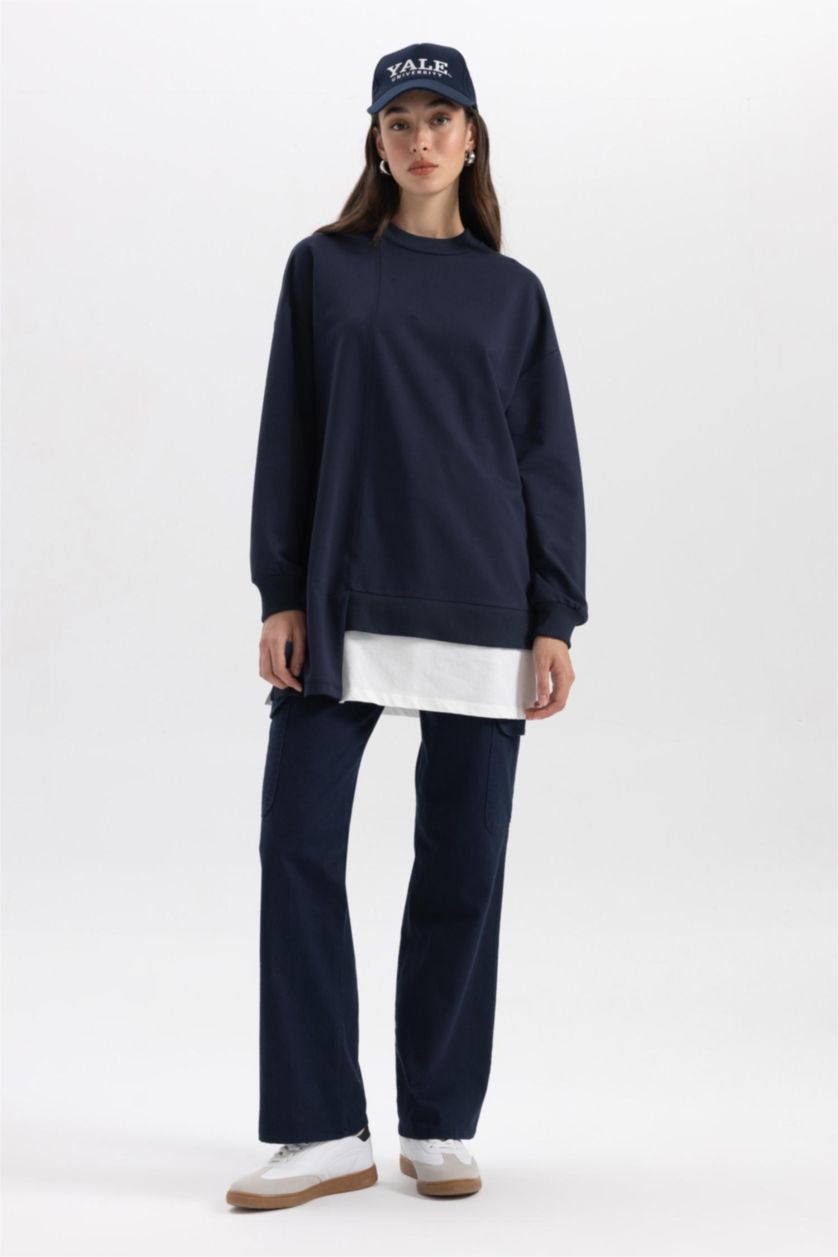 Жіночий Синій Брюки карго з габардину для жінок