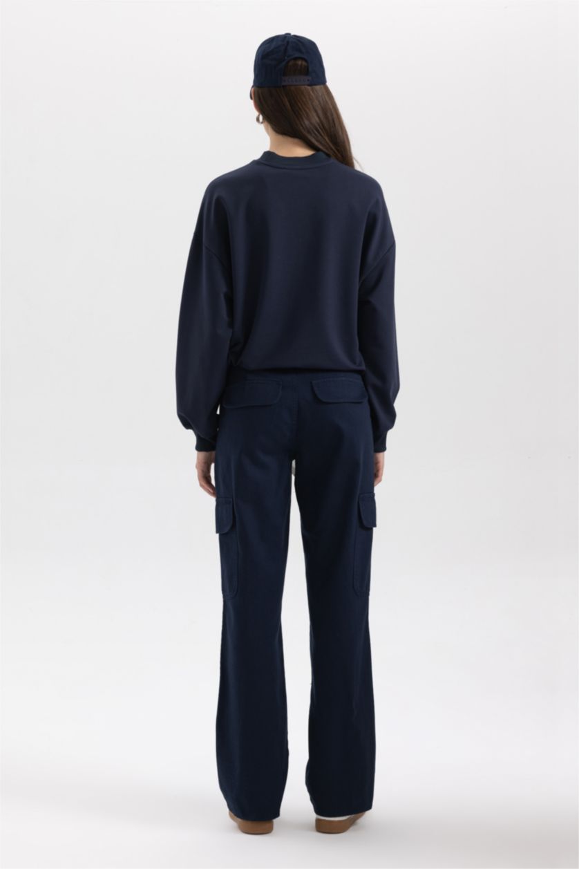 Жіночий Синій Брюки карго з габардину для жінок