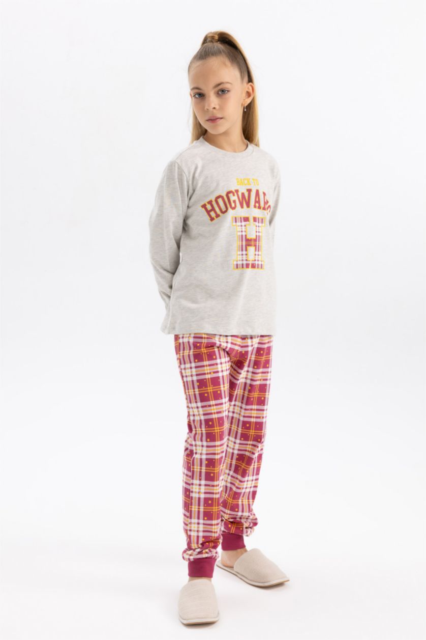 GIRLS & TEENS Grey Melange 2 piece Regular Fit Harry Potter Licensed Knitted Pyjamas