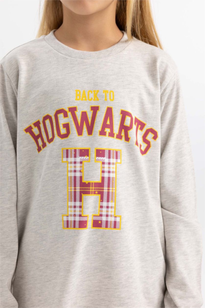 GIRLS & TEENS Grey Melange 2 piece Regular Fit Harry Potter Licensed Knitted Pyjamas