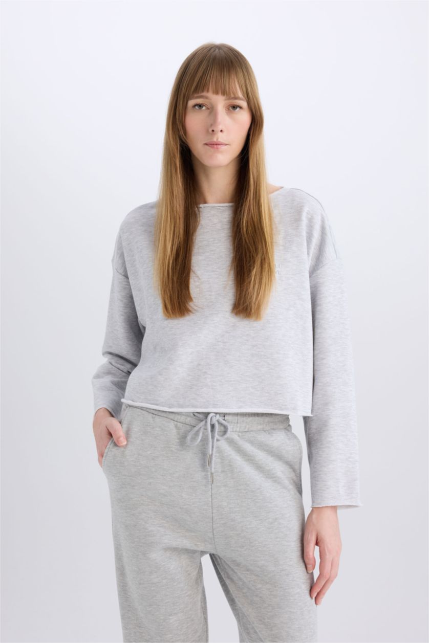 نساء ميلانج رمادي بلوزة كاجوال قصة عادية من Fall in Love