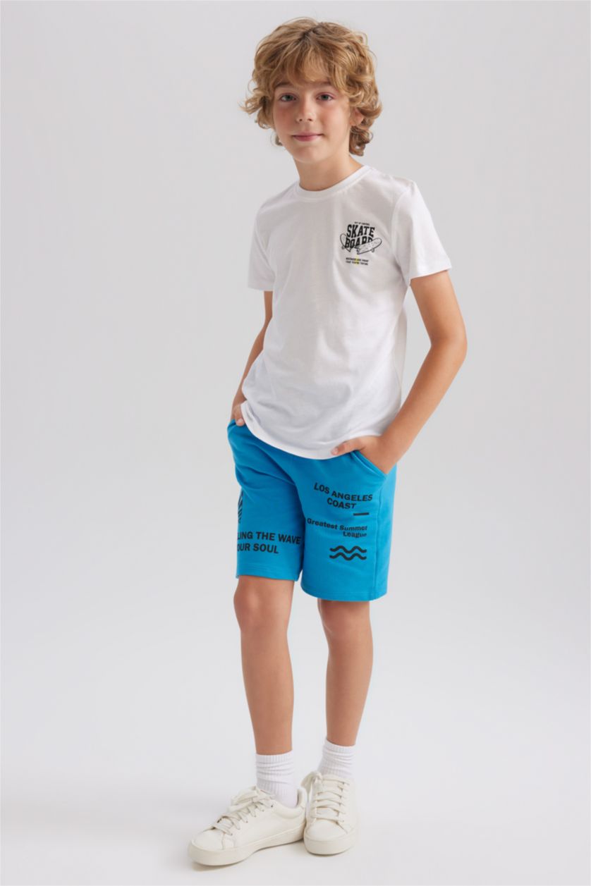 Boys & Teens Blue Regular Fit Shorts