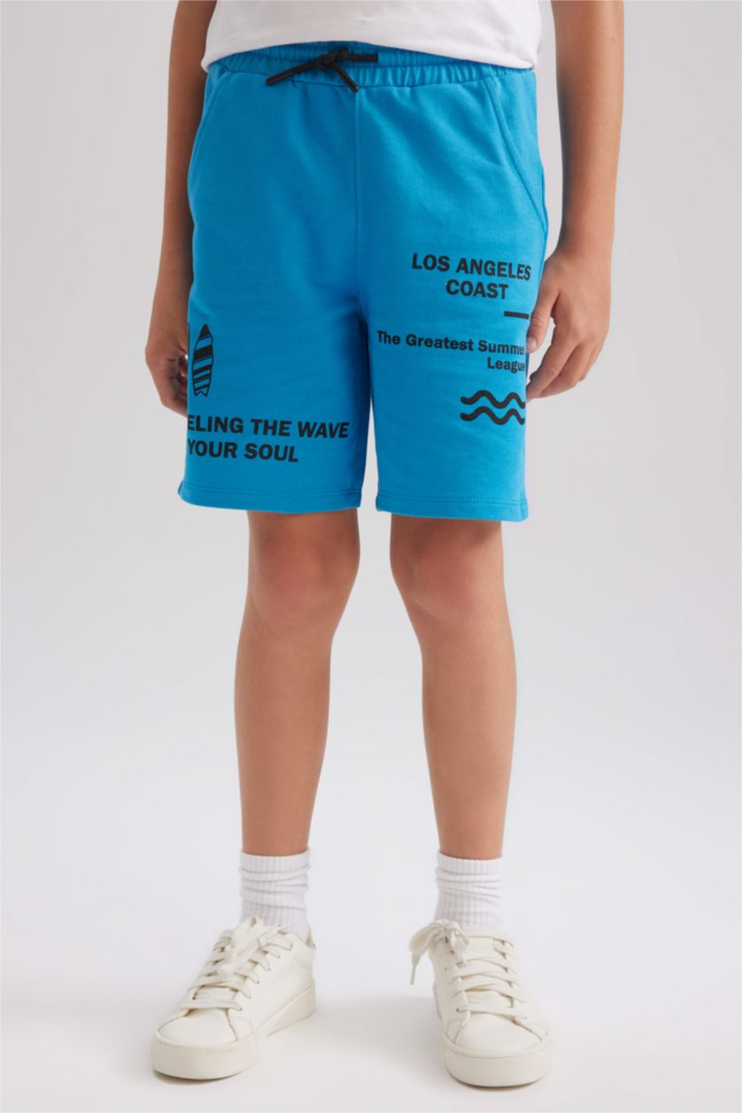 Boys & Teens Blue Regular Fit Shorts