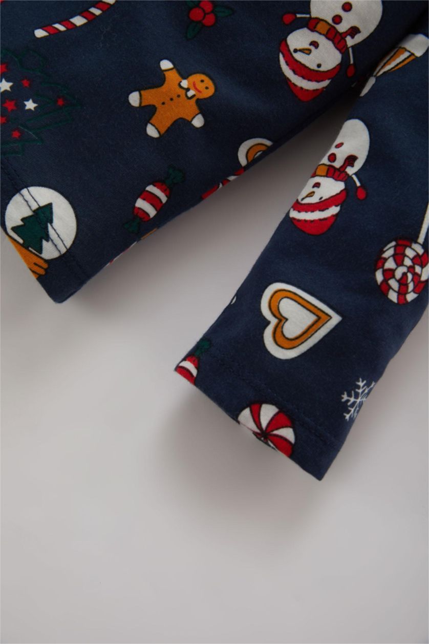 Малыши мальчики Синий Пижама новогодняя с длинным рукавом для малышей мальчиков