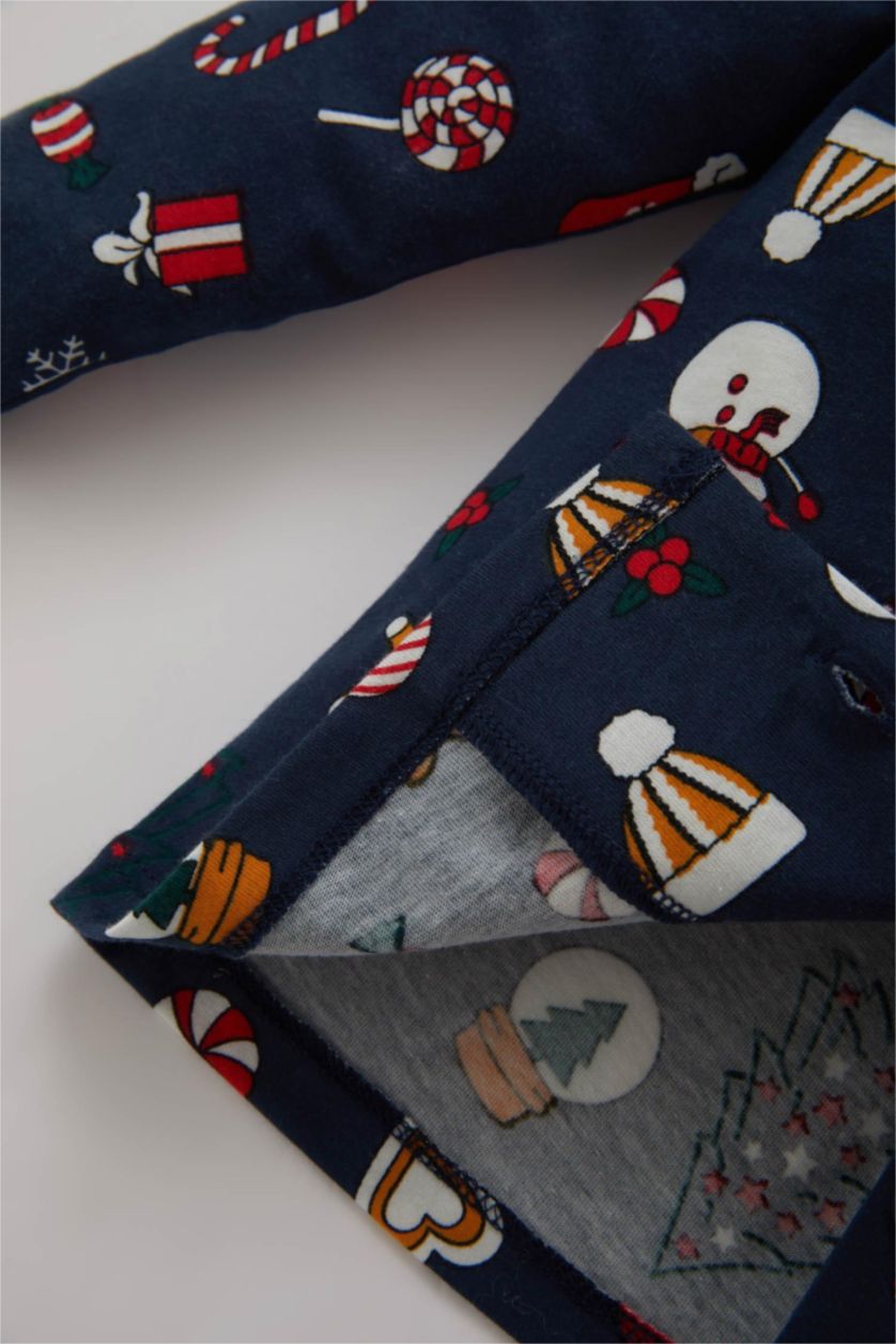 Малыши мальчики Синий Пижама новогодняя с длинным рукавом для малышей мальчиков