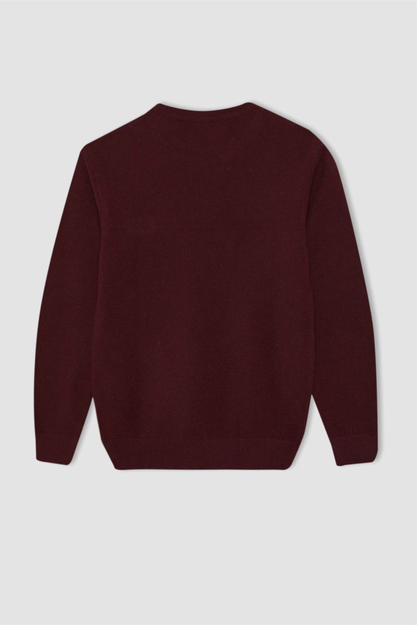 أولادي خمري بلوفر تريكو اولادي قصة عادية برقبة مستديرة