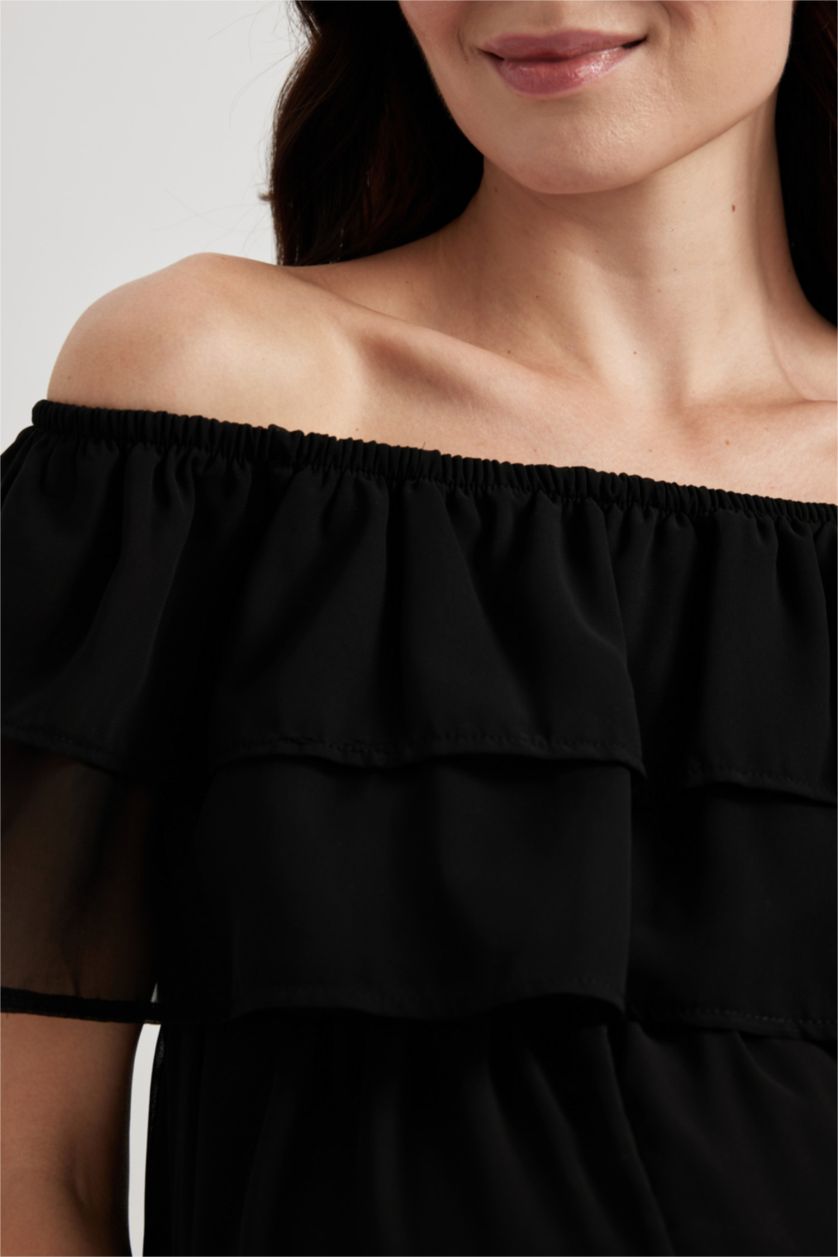 Женская Черный Платье миди для беременных