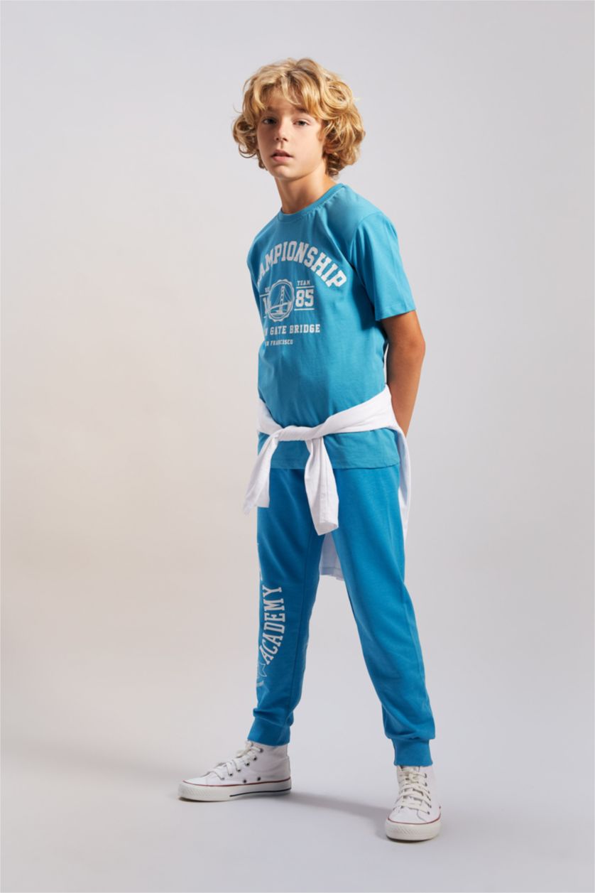 أولاد أزرق بنطلون اولادي قماش رقيق قصة عادية