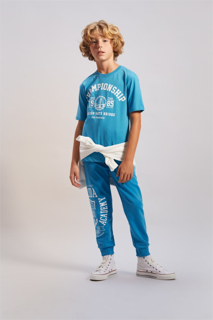 أولاد أزرق بنطلون اولادي قماش رقيق قصة عادية