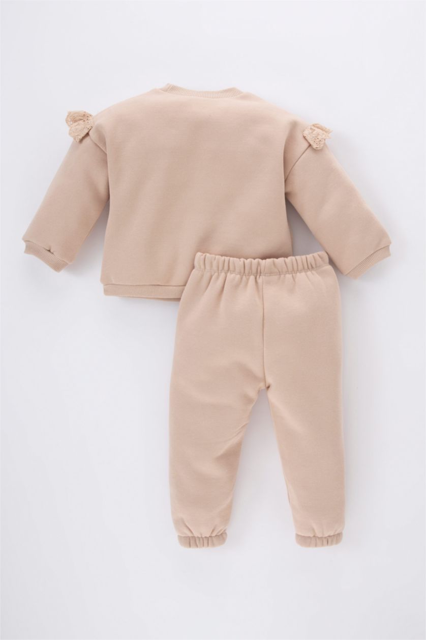 BÉBÉ FILLE Beige Ensemble De Sweat-Shirt Et Pantalon De Survêtement Pour Bébé Fille - 2 Pièces