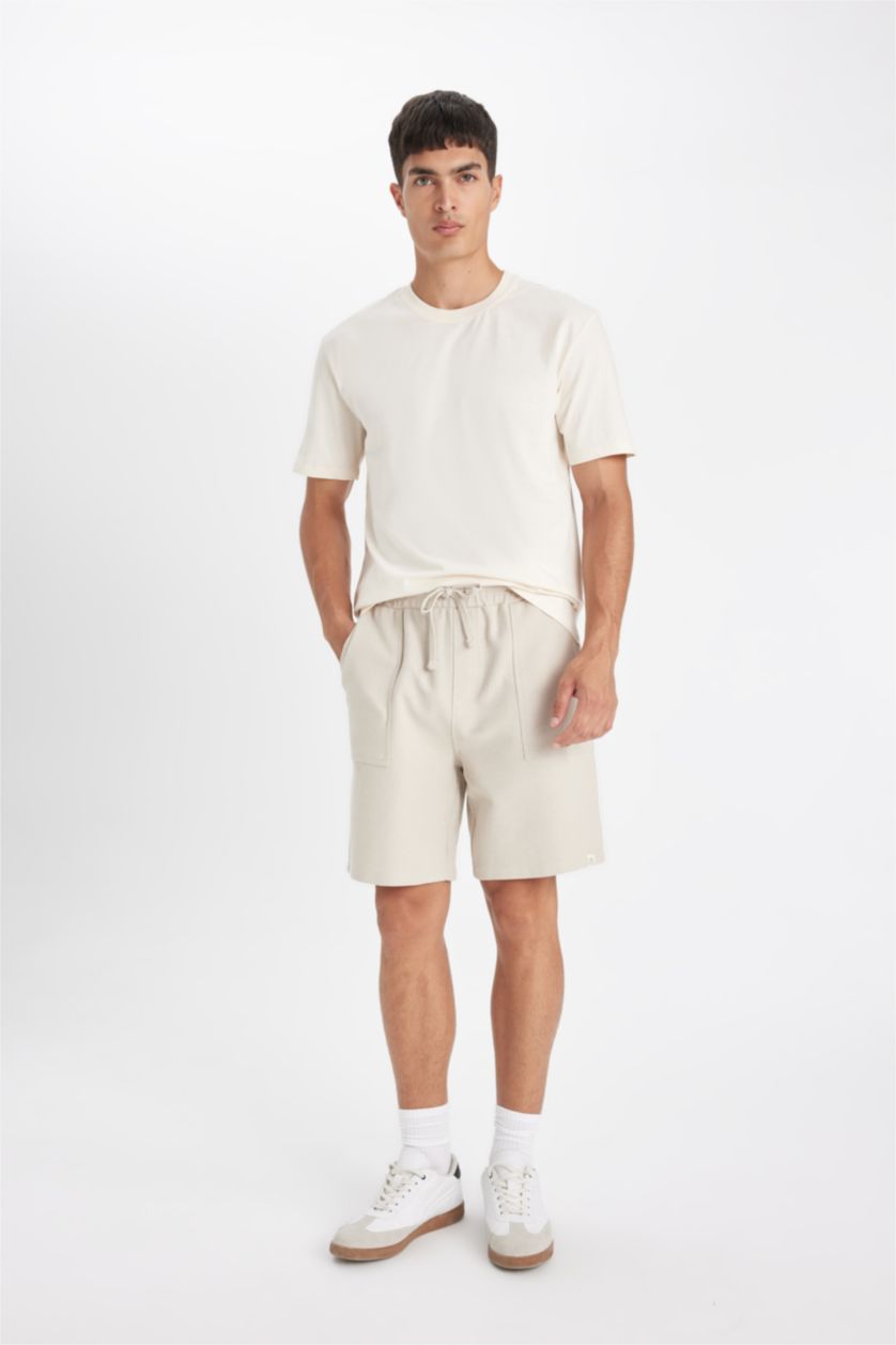 Erkek Taş %100 Pamuk Slim Fit Dar Kesim Esnek Belli Basic Düz Şort