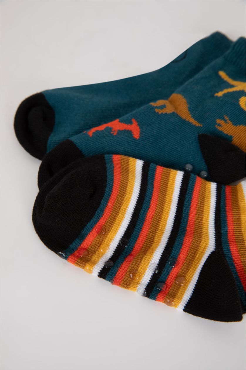 Erkek Bebek Karma Erkek Bebek Kaydırmaz Taban 3'lü Pamuklu Uzun Çorap