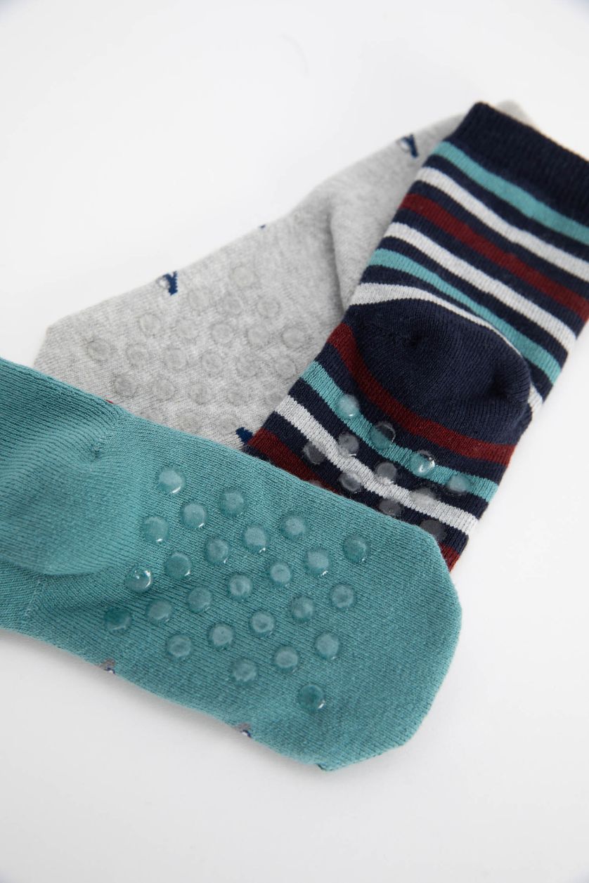 Erkek Bebek Karma 3'lü Pamuklu Uzun Çorap Erkek Bebek