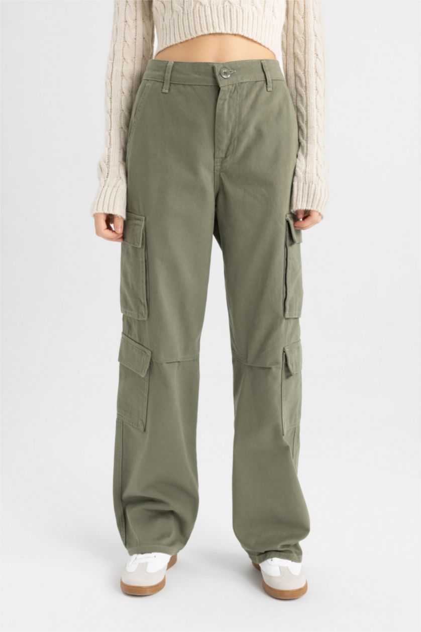 نساء كاكي سروال جبردين