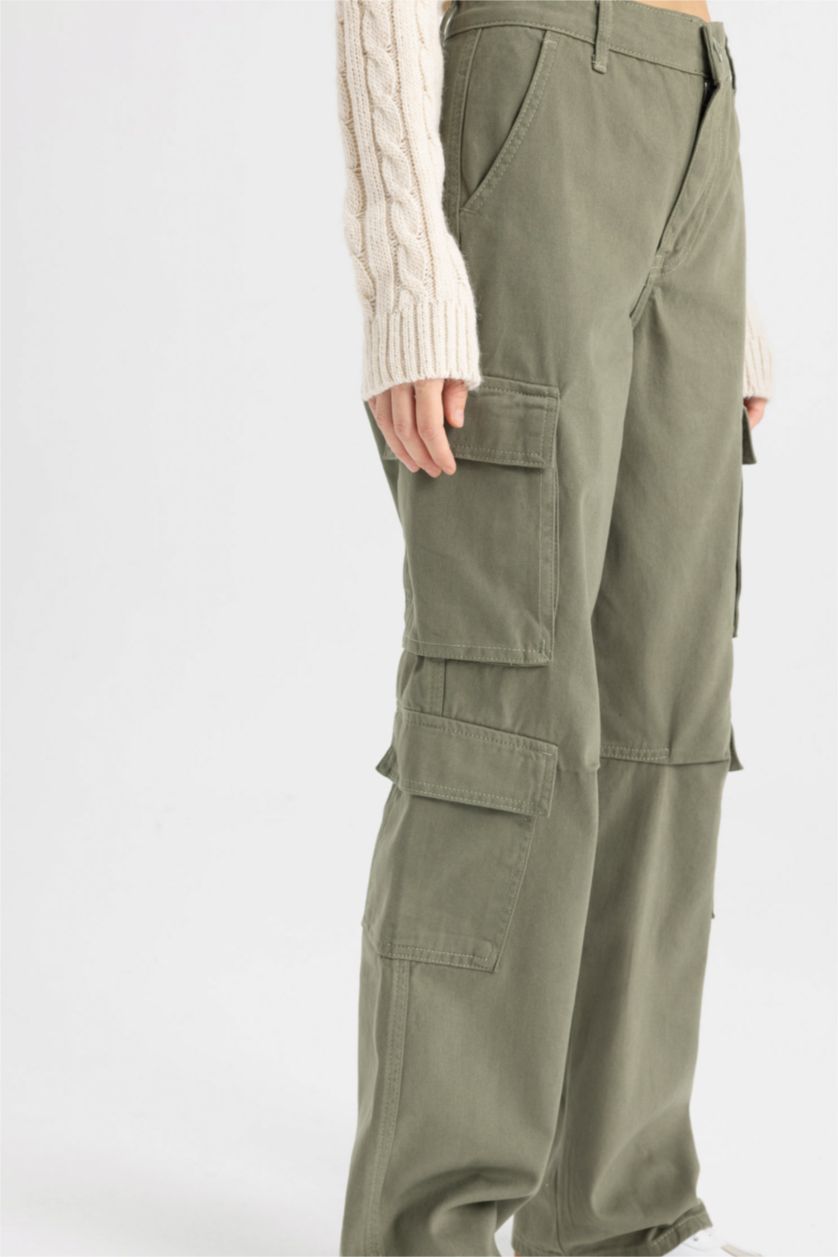 نساء كاكي سروال جبردين