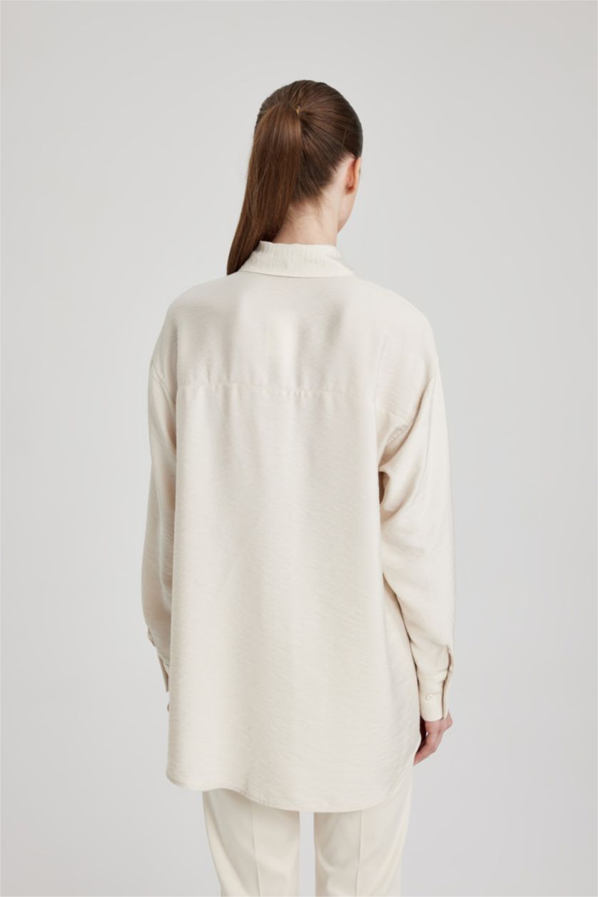 WOMAN Beige Relax Fit Long Sleeve Shirt Tunic