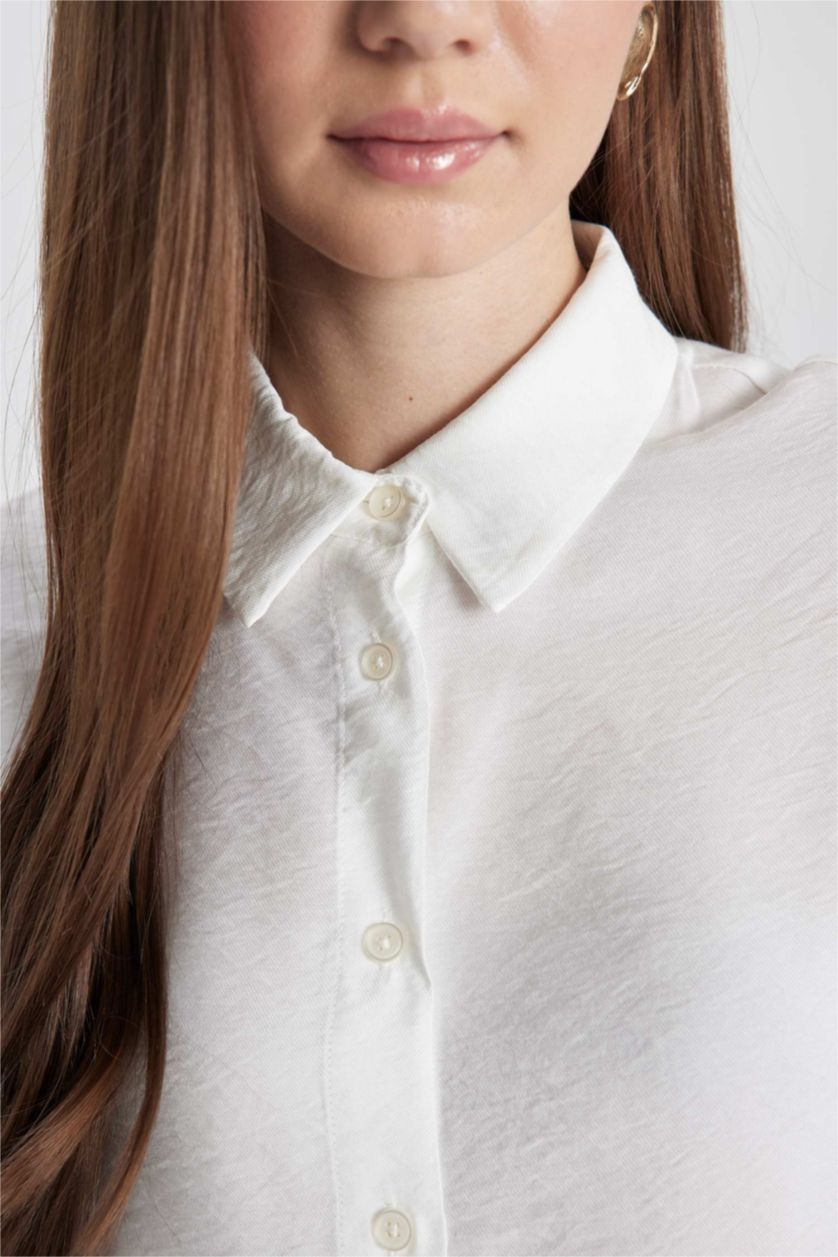 WOMAN Ecru Relax Fit Long Sleeve Shirt Tunic