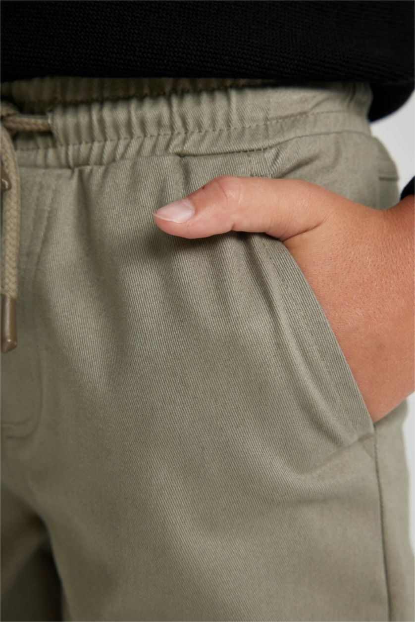 Мальчики и подростки Светлый хаки Джоггеры карго из габардина