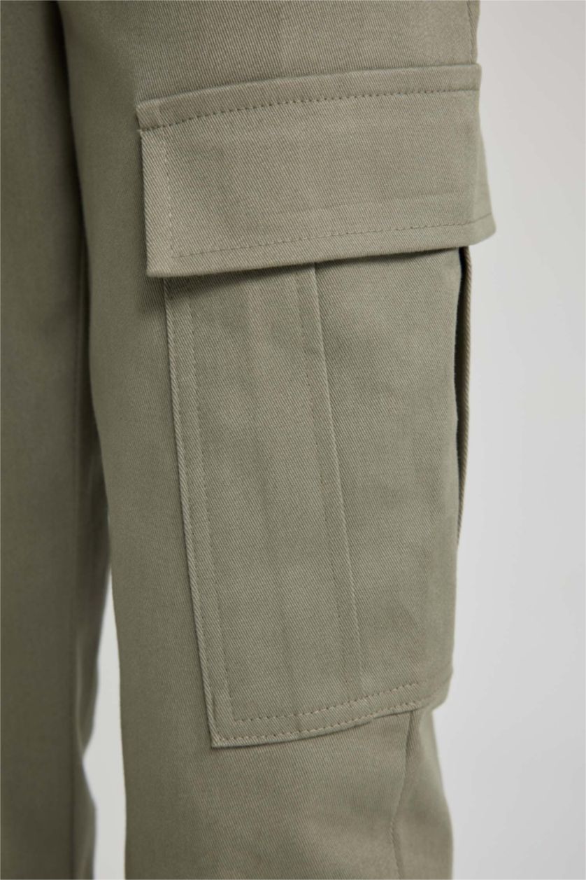 Мальчики и подростки Светлый хаки Джоггеры карго из габардина