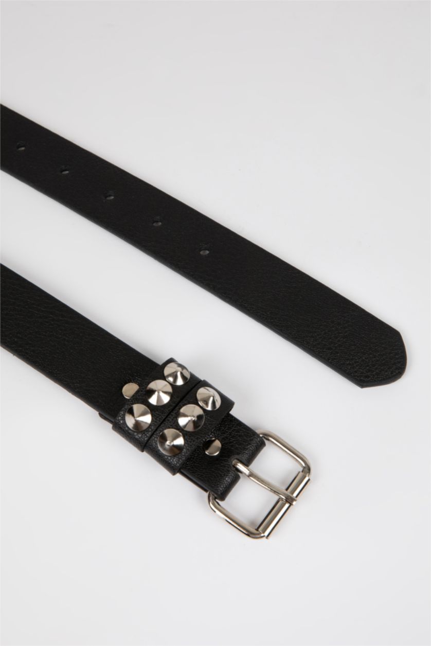 Kadın Siyah Kadın Suni Deri Klasik Kemer