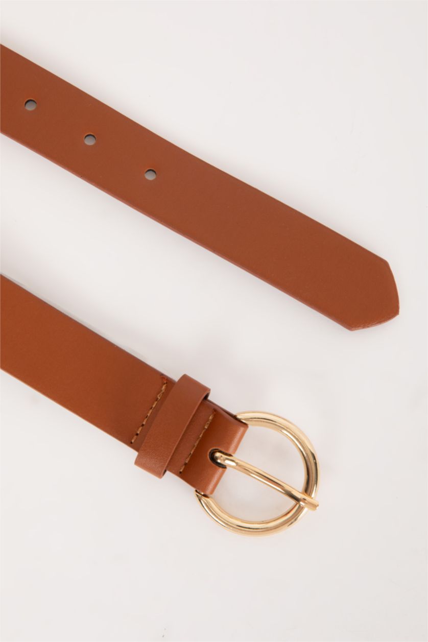 Kadın Taba Kadın Oval Toka Suni Deri Jean Kemeri