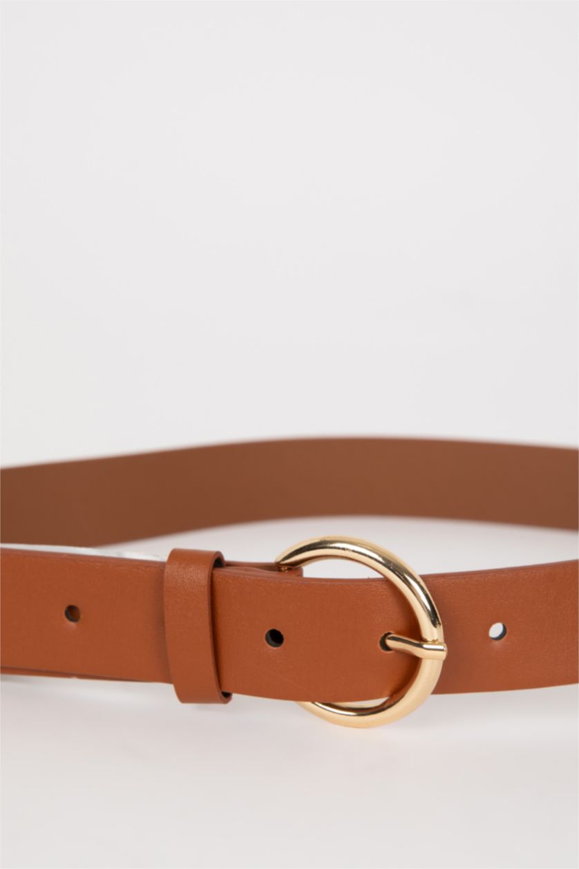 Kadın Taba Kadın Oval Toka Suni Deri Jean Kemeri