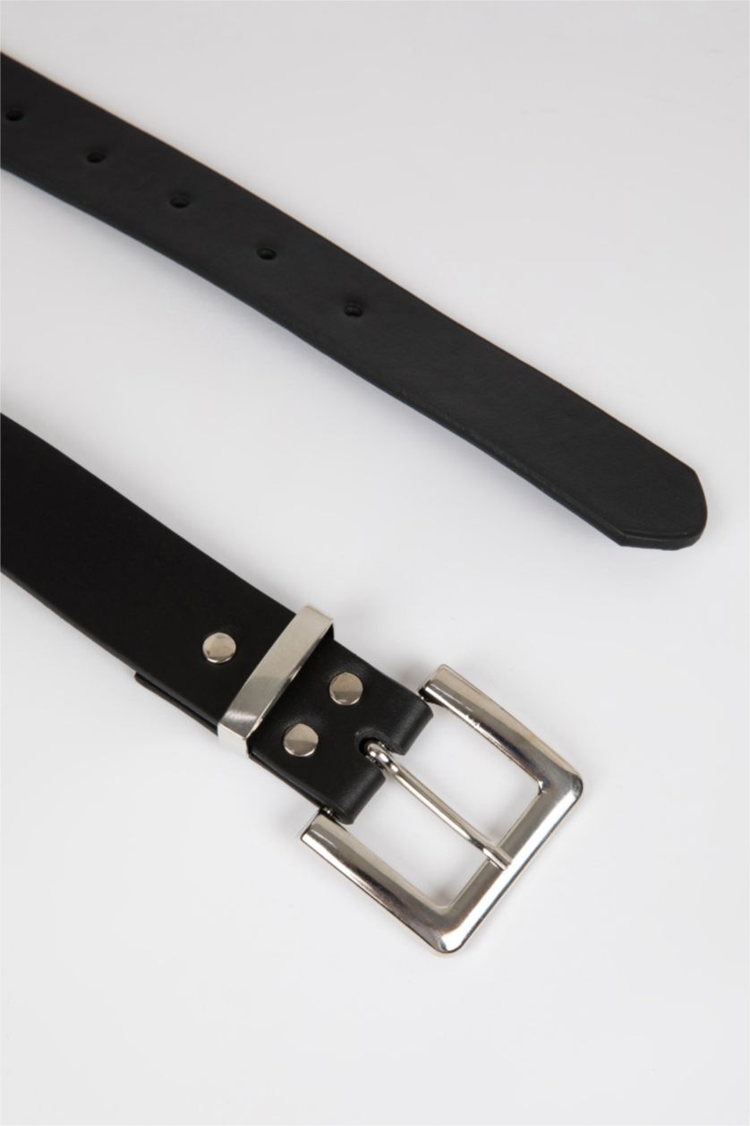 Kadın Siyah Kadın Oval Toka Suni Deri Klasik Kemer