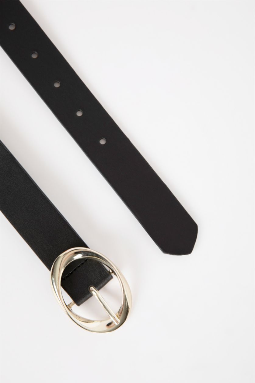 Kadın Siyah Kadın Suni Deri Klasik Kemer