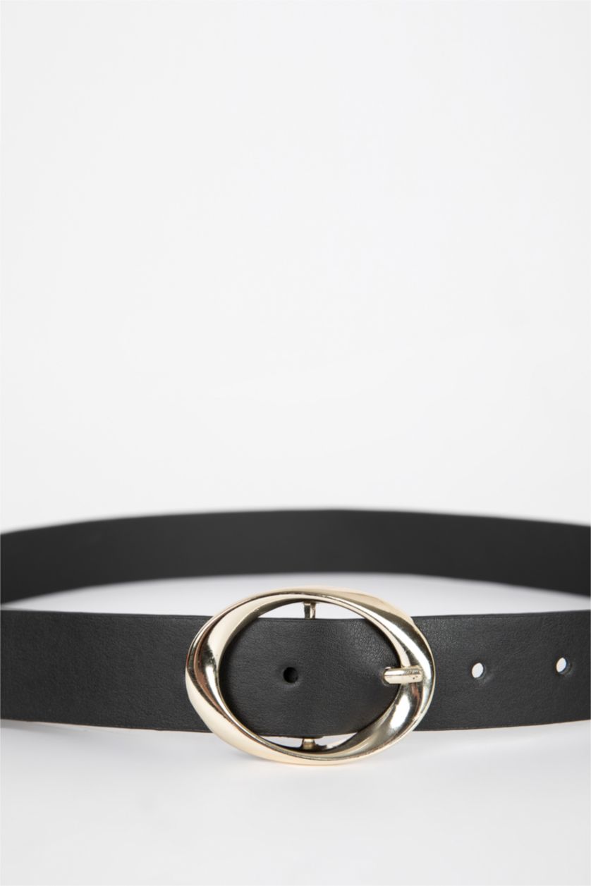 Kadın Siyah Kadın Suni Deri Klasik Kemer