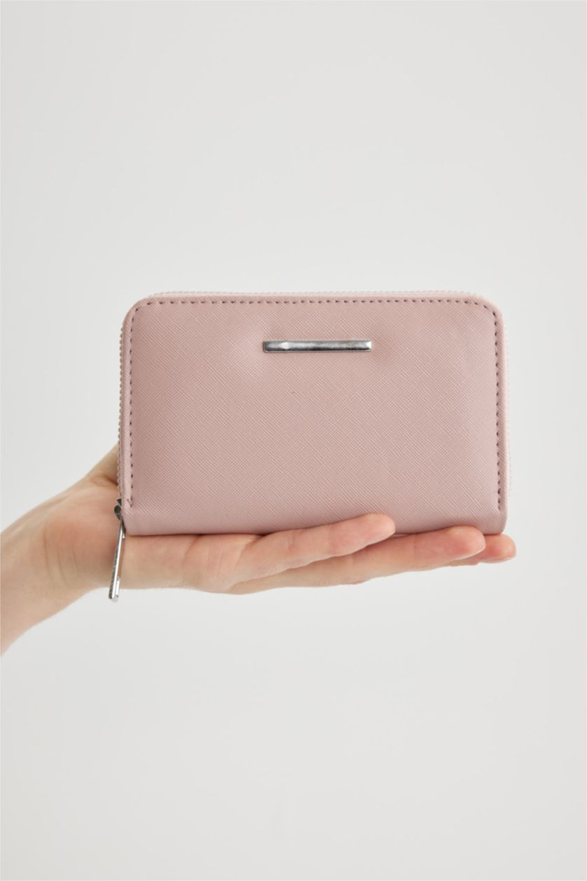 FEMME Rose Clair Portefeuille En Faux Cuir Pour Femme