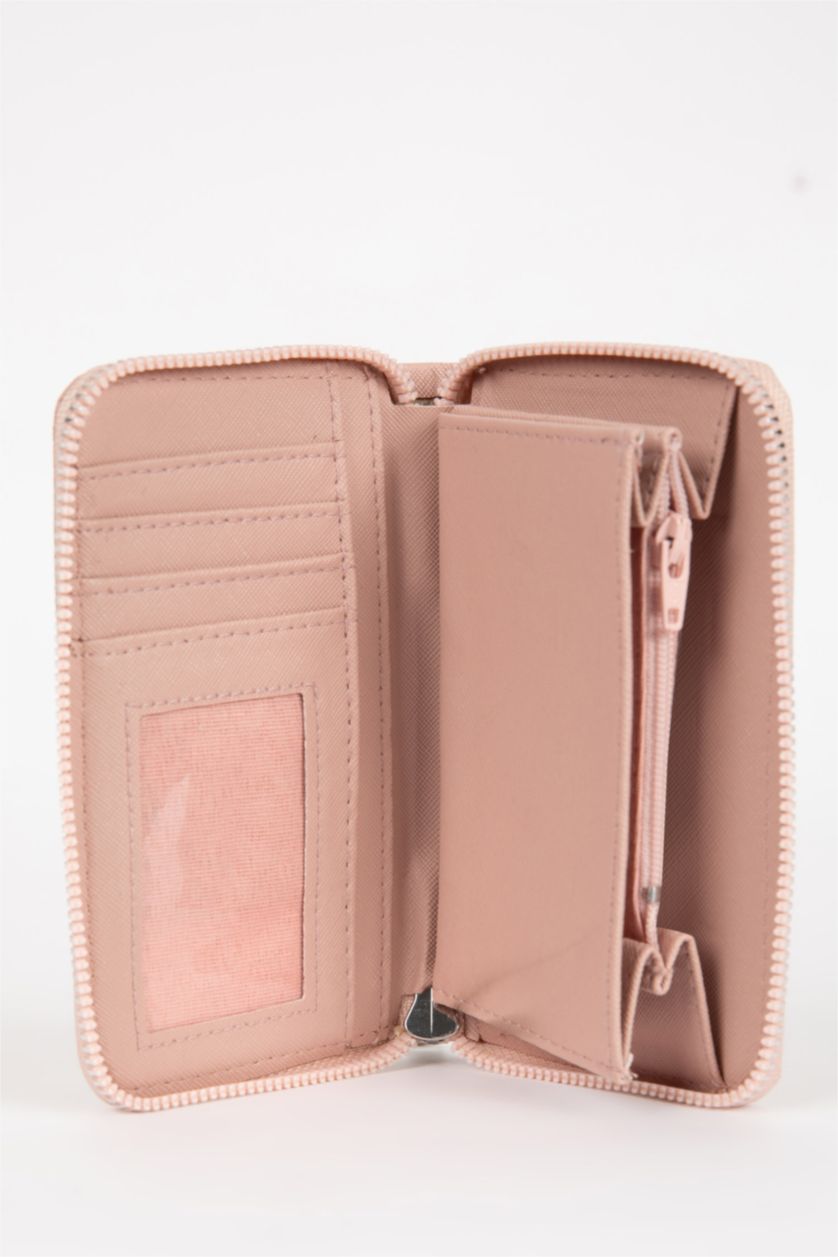 FEMME Rose Clair Portefeuille En Faux Cuir Pour Femme