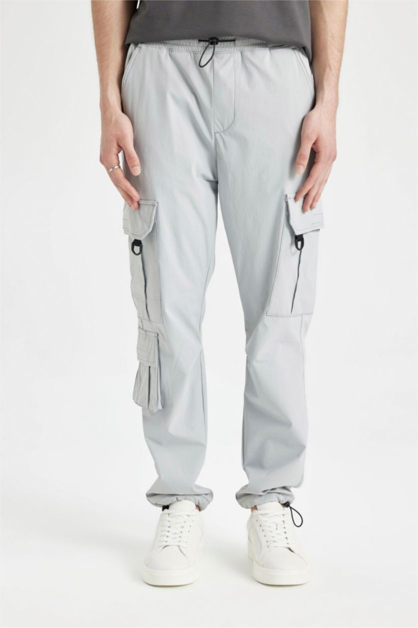 MAN Light Grey Relax Fit With Cargo Pocket Trousers