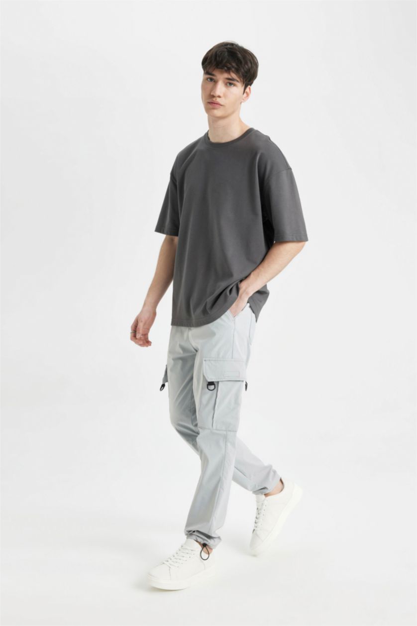MAN Light Grey Relax Fit With Cargo Pocket Trousers