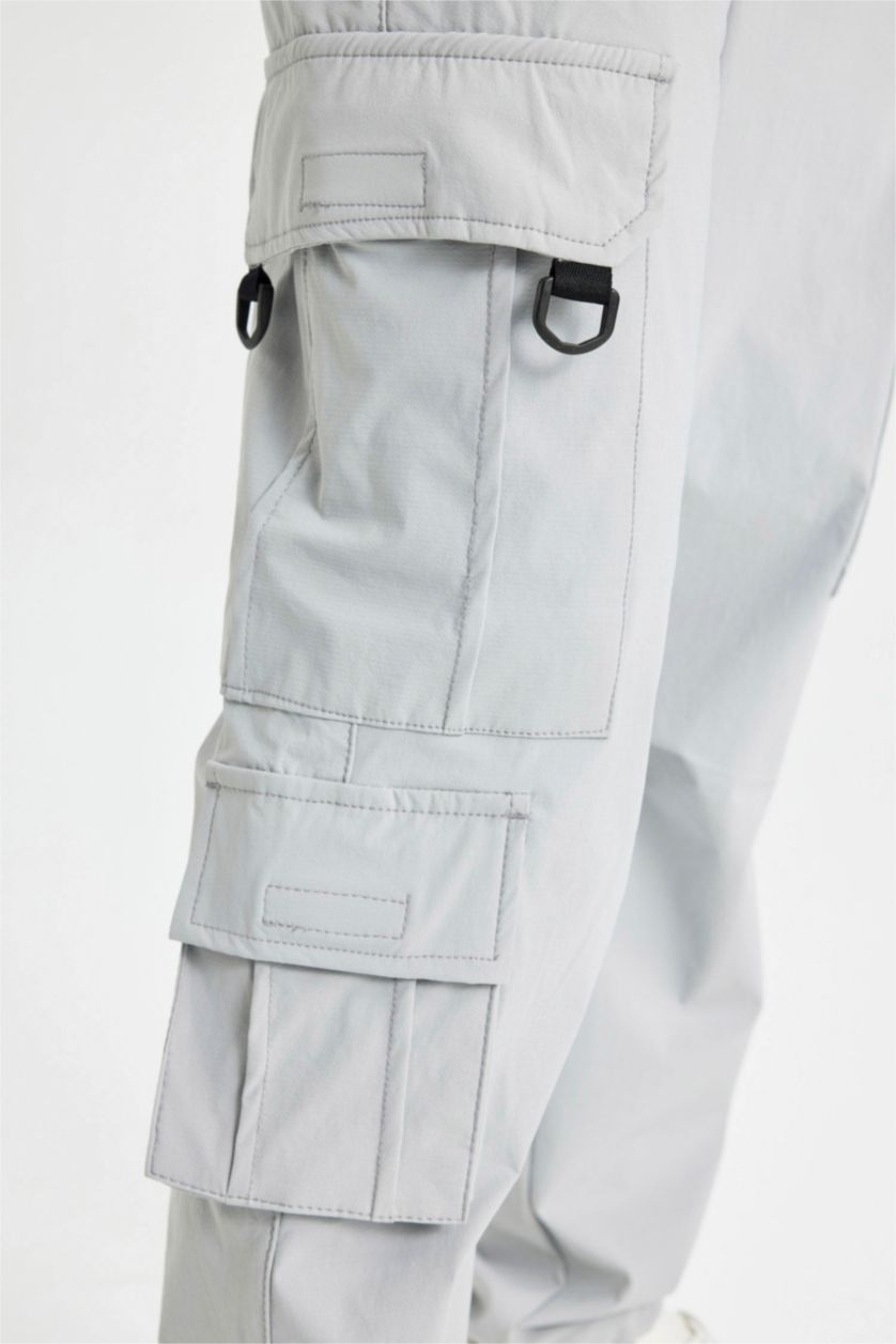 MAN Light Grey Relax Fit With Cargo Pocket Trousers