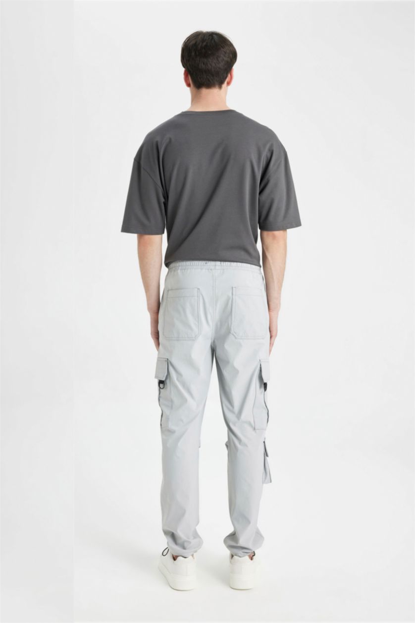 MAN Light Grey Relax Fit With Cargo Pocket Trousers