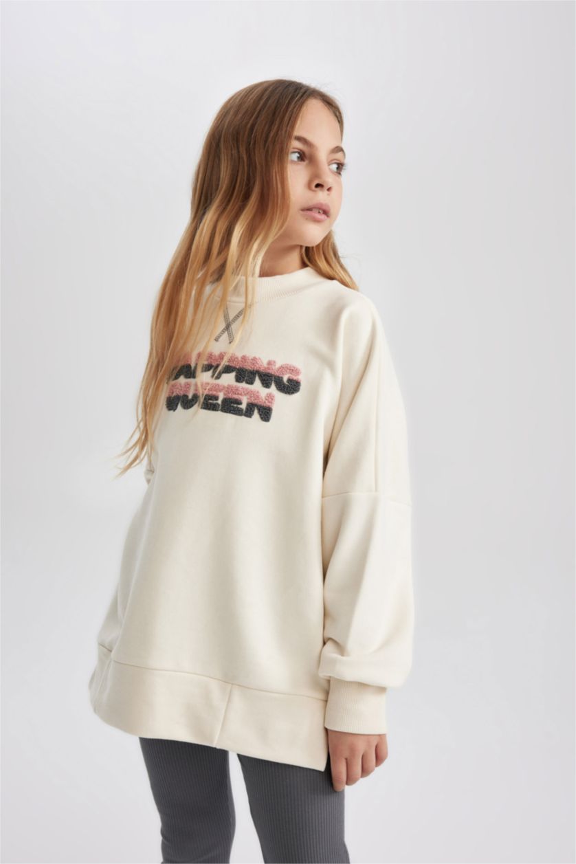 Kız Çocuk - Genç Kız Kum Kız Çocuk Pijama Takımı Baskılı Penye Uzun Kollu Üst Uzun Alt