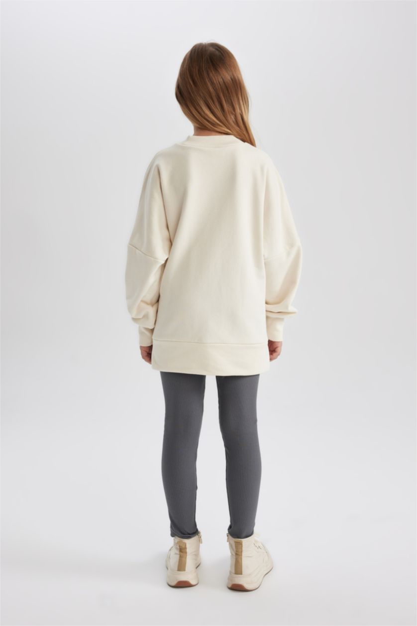 Kız Çocuk - Genç Kız Kum Kız Çocuk Pijama Takımı Baskılı Penye Uzun Kollu Üst Uzun Alt