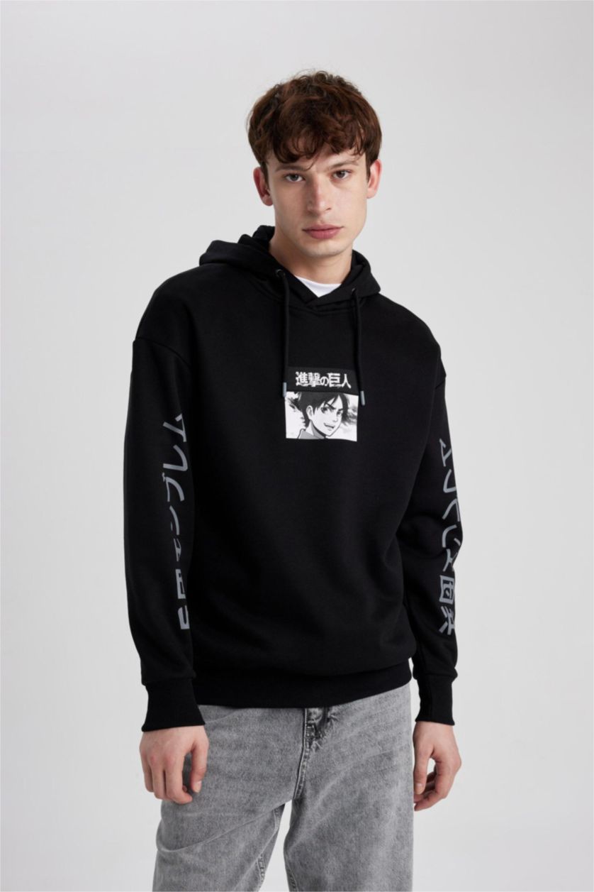 Erkek Siyah Oversıze Sweatshirt