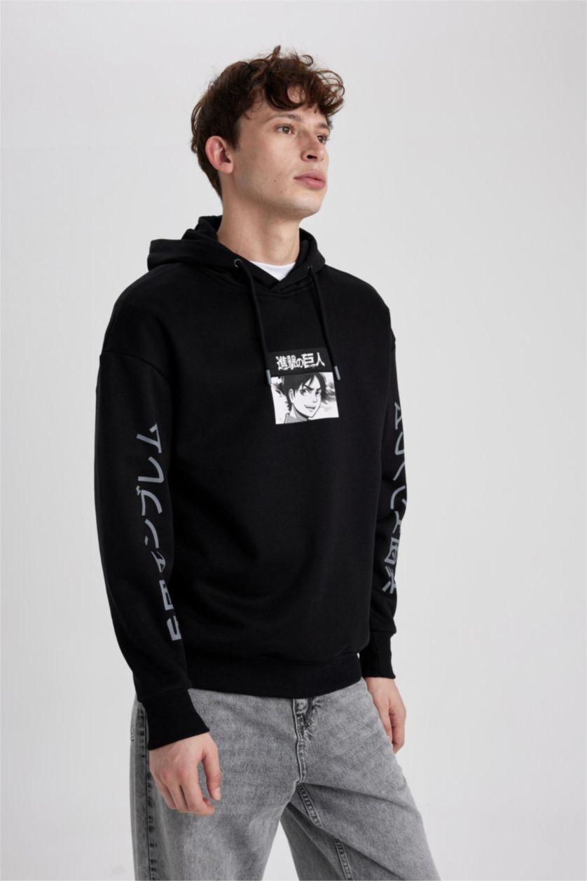 Erkek Siyah Oversıze Sweatshirt
