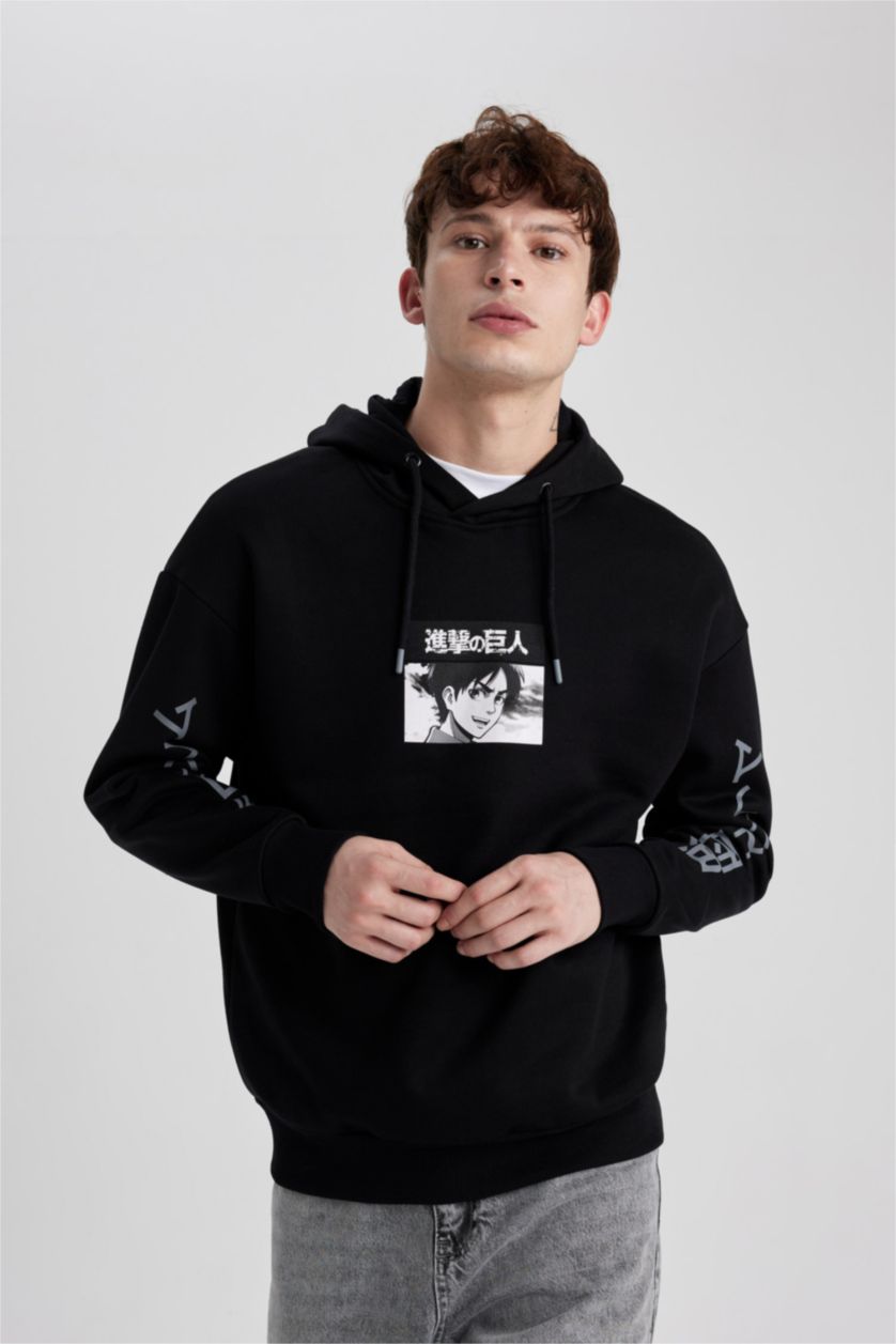 Erkek Siyah Oversıze Sweatshirt