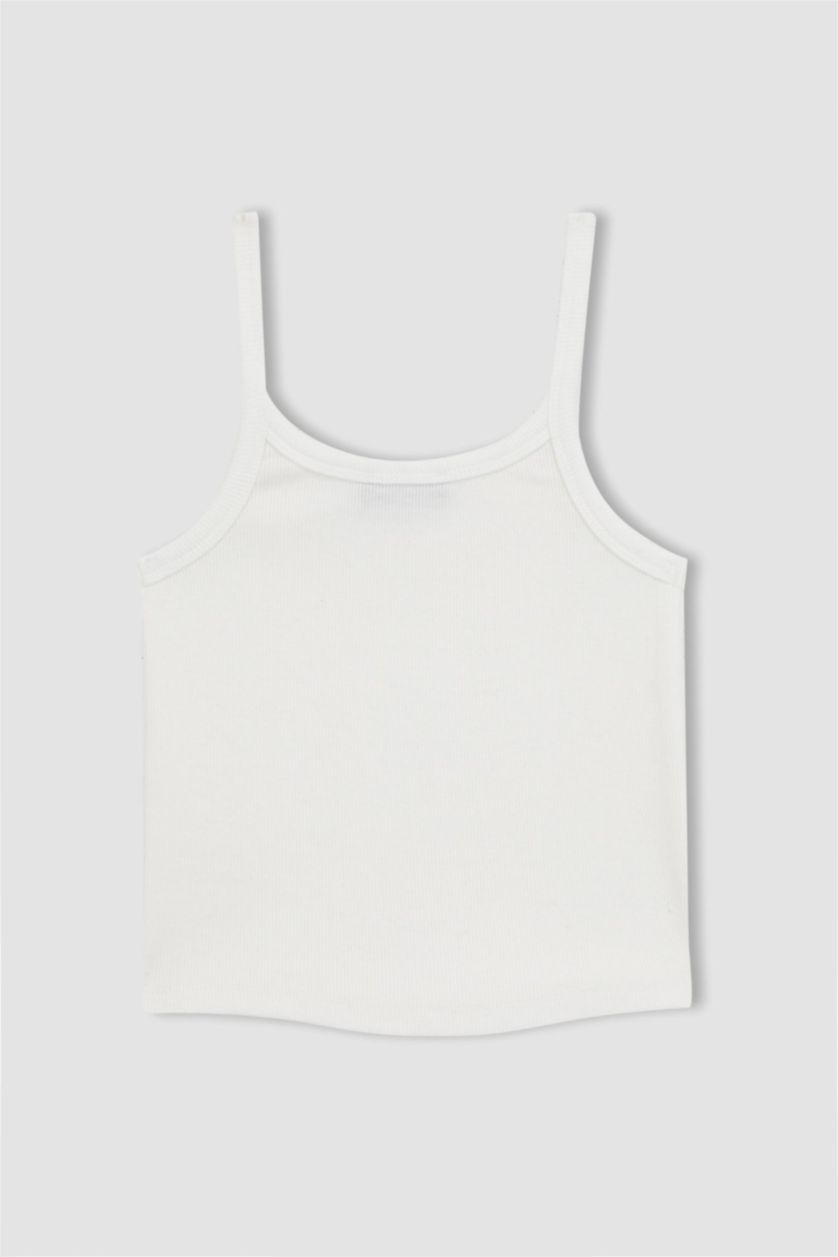 نساء اوف وايت كروب توب سليم فيت مضلع