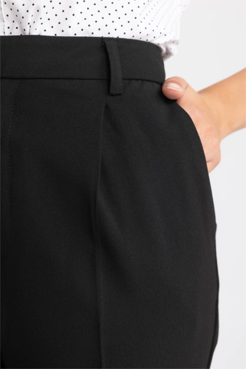 FEMME Noir Pantalon Coupe Carrot